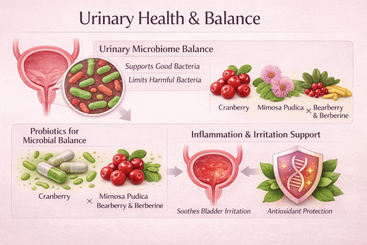 Urinary microbiome and bladder health infographic